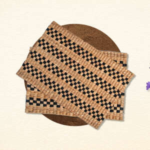 Table Place Mat Rectangle set of 4 Black