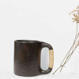 Black Pottery Mug Large